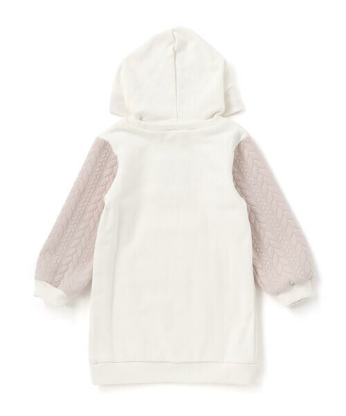 SLAP SLIP / スラップ スリップ ミニ丈・ひざ丈ワンピース | ウサギネコアニマルふわふわパッチ刺しゅう袖切り替えフーディーワンピース(80~130cm) | 詳細2