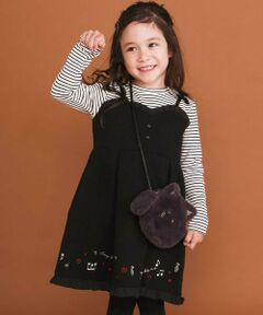 SLAP SLIP / スラップ スリップ ミニ丈・ひざ丈ワンピース | ハート音符刺しゅうポコポコキルトドッキングワンピース(80~130cm)