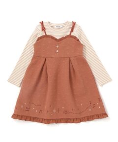 SLAP SLIP / スラップ スリップ ミニ丈・ひざ丈ワンピース | ハート音符刺しゅうポコポコキルトドッキングワンピース(80~130cm)