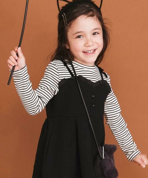 SLAP SLIP / スラップ スリップ ミニ丈・ひざ丈ワンピース | ハート音符刺しゅうポコポコキルトドッキングワンピース(80~130cm) | 詳細2