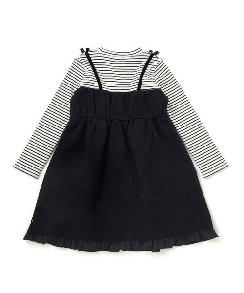 SLAP SLIP / スラップ スリップ ミニ丈・ひざ丈ワンピース | ハート音符刺しゅうポコポコキルトドッキングワンピース(80~130cm) | 詳細4