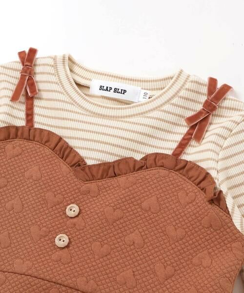 SLAP SLIP / スラップ スリップ ミニ丈・ひざ丈ワンピース | ハート音符刺しゅうポコポコキルトドッキングワンピース(80~130cm) | 詳細8