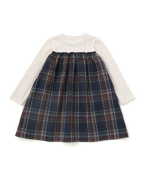 SLAP SLIP / スラップ スリップ ミニ丈・ひざ丈ワンピース | 【お揃い】ケーブルチェック切り替えスモッキングワンピース(80~130cm) | 詳細5