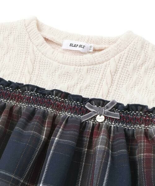 SLAP SLIP / スラップ スリップ ミニ丈・ひざ丈ワンピース | 【お揃い】ケーブルチェック切り替えスモッキングワンピース(80~130cm) | 詳細6