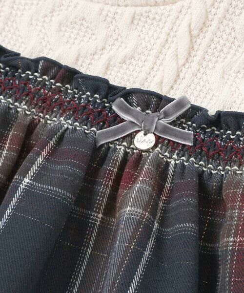 SLAP SLIP / スラップ スリップ ミニ丈・ひざ丈ワンピース | 【お揃い】ケーブルチェック切り替えスモッキングワンピース(80~130cm) | 詳細7