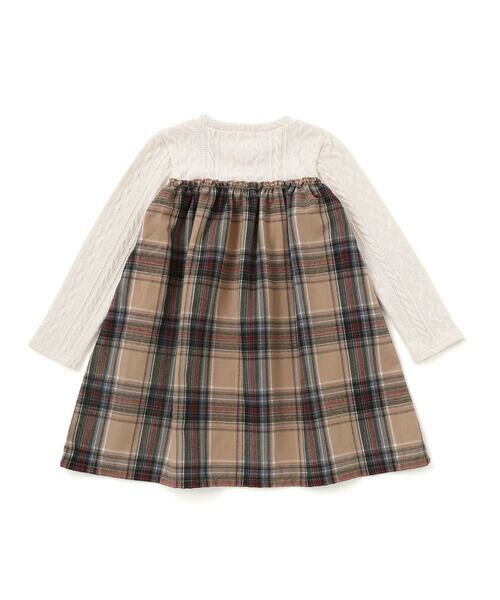 SLAP SLIP / スラップ スリップ ミニ丈・ひざ丈ワンピース | 【お揃い】ケーブルチェック切り替えスモッキングワンピース(80~130cm) | 詳細13