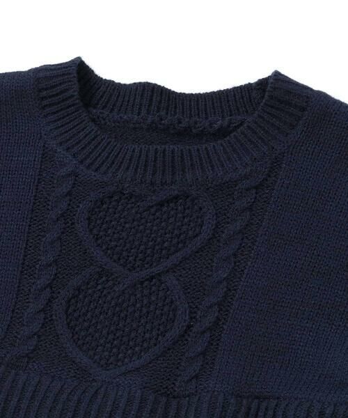 SLAP SLIP / スラップ スリップ ミニ丈・ひざ丈ワンピース | ニット×チュールハートたっぷり切替ワンピース(80~130cm) | 詳細9