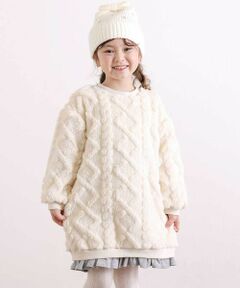 SLAP SLIP / スラップ スリップ ミニ丈・ひざ丈ワンピース | 【お揃い】天使の羽もこもこケーブルボアワンピース(80~130cm)