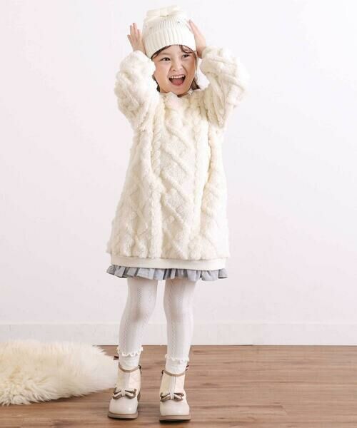 SLAP SLIP / スラップ スリップ ミニ丈・ひざ丈ワンピース | 【お揃い】天使の羽もこもこケーブルボアワンピース(80~130cm) | 詳細2