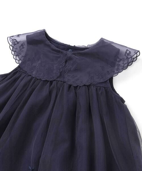 SLAP SLIP / スラップ スリップ ミニ丈・ひざ丈ワンピース | ハート音符刺しゅうオーガンジービッグカラーワンピース(80~130cm) | 詳細6