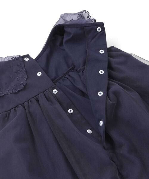 SLAP SLIP / スラップ スリップ ミニ丈・ひざ丈ワンピース | ハート音符刺しゅうオーガンジービッグカラーワンピース(80~130cm) | 詳細9