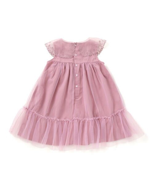 SLAP SLIP / スラップ スリップ ミニ丈・ひざ丈ワンピース | ハート音符刺しゅうオーガンジービッグカラーワンピース(80~130cm) | 詳細19