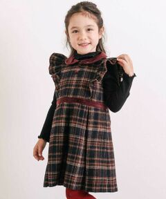 SLAP SLIP / スラップ スリップ ミニ丈・ひざ丈ワンピース | 【お揃い】襟付きタックスカートチェックジャンパースカート(90~130cm)