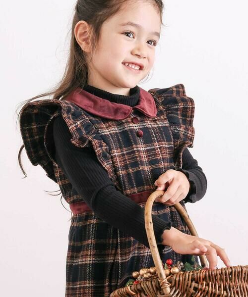 SLAP SLIP / スラップ スリップ ミニ丈・ひざ丈ワンピース | 【お揃い】襟付きタックスカートチェックジャンパースカート(90~130cm) | 詳細2