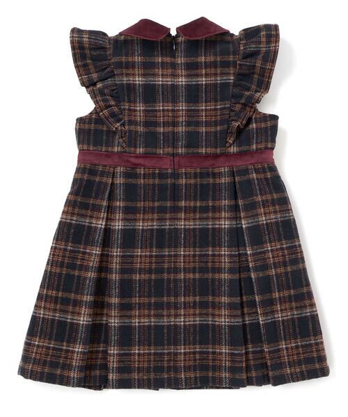SLAP SLIP / スラップ スリップ ミニ丈・ひざ丈ワンピース | 【お揃い】襟付きタックスカートチェックジャンパースカート(90~130cm) | 詳細4