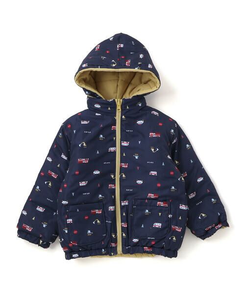 SLAP SLIP / スラップ スリップ ダウンジャケット・ベスト | 無地プリント柄リバーシブルコート(80~130cm) | 詳細10