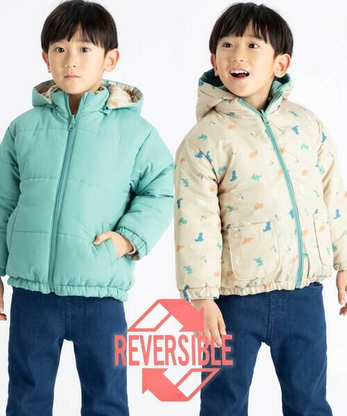 SLAP SLIP / スラップ スリップ ダウンジャケット・ベスト | 無地プリント柄リバーシブルコート(80~130cm) | 詳細27