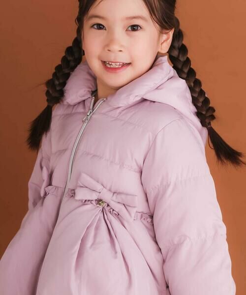 SLAP SLIP / スラップ スリップ ダウンジャケット・ベスト | フード付き腰リボンペプラムダウンコート(90~130cm) | 詳細17