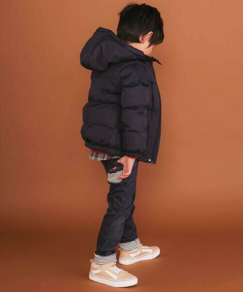 SLAP SLIP / スラップ スリップ ダウンジャケット・ベスト | フード付き表裏配色ダウンコート(90~130cm) | 詳細2
