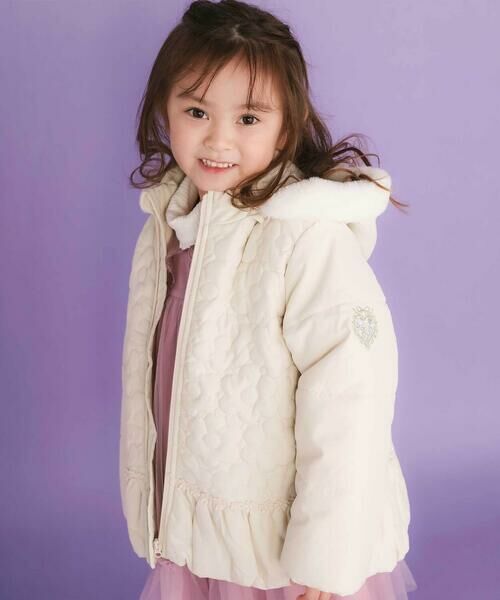 SLAP SLIP / スラップ スリップ ノーカラージャケット | ファー付きフードキルト中綿ジャケット(80~130cm) | 詳細8