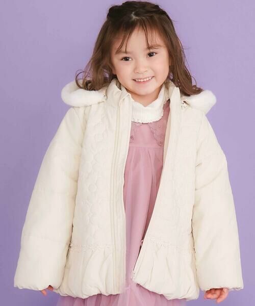 SLAP SLIP / スラップ スリップ ノーカラージャケット | ファー付きフードキルト中綿ジャケット(80~130cm) | 詳細10