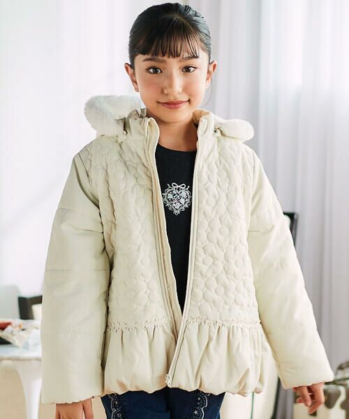 SLAP SLIP / スラップ スリップ ノーカラージャケット | ファー付きフードキルト中綿ジャケット(80~130cm) | 詳細11