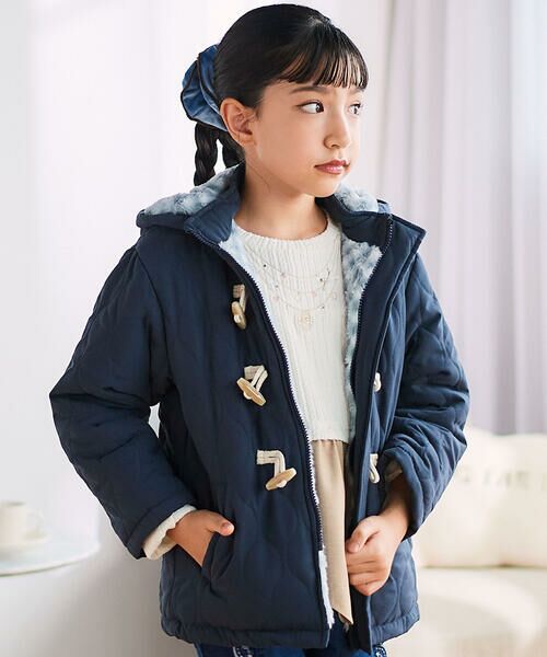 SLAP SLIP / スラップ スリップ ダウンジャケット・ベスト | キルトタフタ×チェックファーダッフルコート(80~130cm) | 詳細7