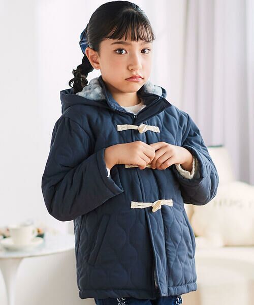 SLAP SLIP / スラップ スリップ ダウンジャケット・ベスト | キルトタフタ×チェックファーダッフルコート(80~130cm) | 詳細8