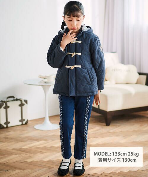 SLAP SLIP / スラップ スリップ ダウンジャケット・ベスト | キルトタフタ×チェックファーダッフルコート(80~130cm) | 詳細2