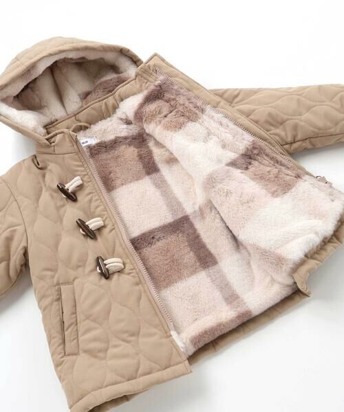 SLAP SLIP / スラップ スリップ ダウンジャケット・ベスト | キルトタフタ×チェックファーダッフルコート(80~130cm) | 詳細20