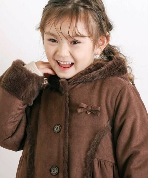 SLAP SLIP / スラップ スリップ その他アウター | リボン+チャームプリンセスラインムートンコート(90~130cm) | 詳細16