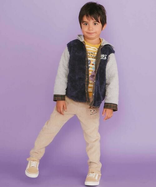 SLAP SLIP / スラップ スリップ ブルゾン | 【リバーシブル】ツンツン恐竜トサカフード付きチェックボアジャケット(80~130cm) | 詳細10