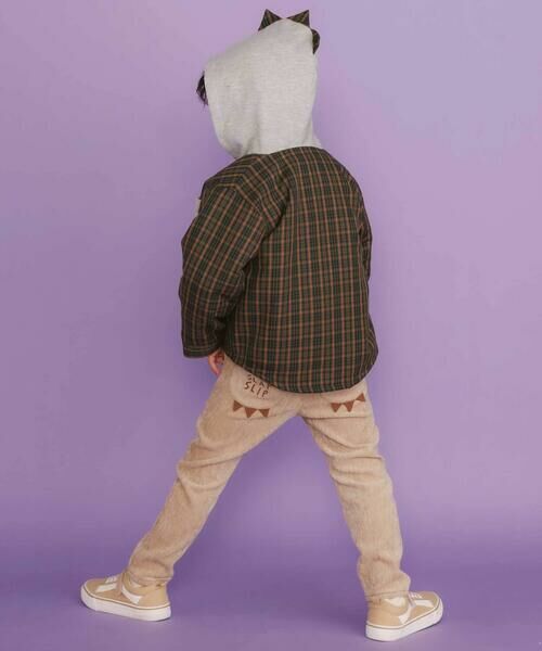 SLAP SLIP / スラップ スリップ ブルゾン | 【リバーシブル】ツンツン恐竜トサカフード付きチェックボアジャケット(80~130cm) | 詳細2