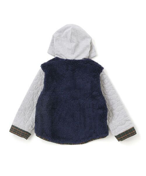 SLAP SLIP / スラップ スリップ ブルゾン | 【リバーシブル】ツンツン恐竜トサカフード付きチェックボアジャケット(80~130cm) | 詳細6