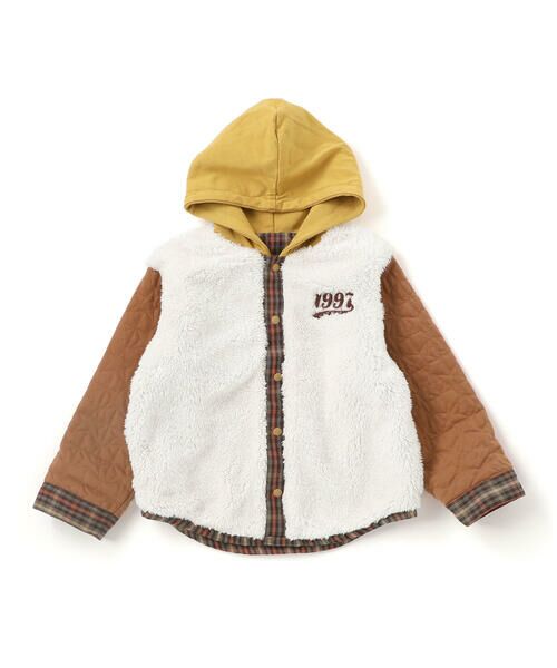 SLAP SLIP / スラップ スリップ ブルゾン | 【リバーシブル】ツンツン恐竜トサカフード付きチェックボアジャケット(80~130cm) | 詳細14