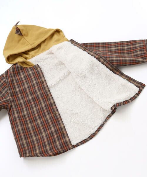 SLAP SLIP / スラップ スリップ ブルゾン | 【リバーシブル】ツンツン恐竜トサカフード付きチェックボアジャケット(80~130cm) | 詳細20