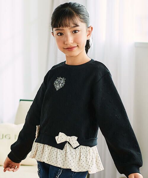 SLAP SLIP / スラップ スリップ スウェット | ハート柄コーデュロイ切り替えトレーナー(80~130cm) | 詳細4
