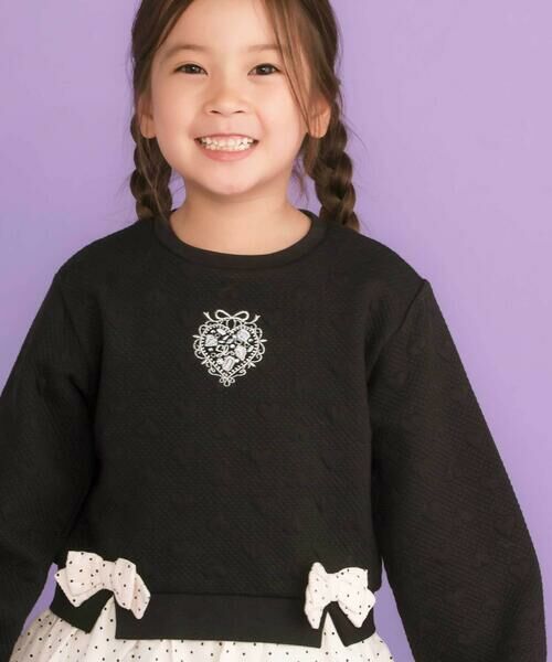 SLAP SLIP / スラップ スリップ スウェット | ハート柄コーデュロイ切り替えトレーナー(80~130cm) | 詳細5