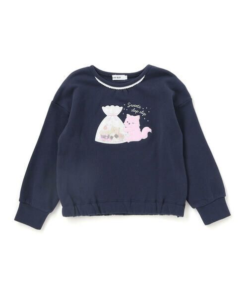 SLAP SLIP / スラップ スリップ スウェット | ネコクマイヌアニマルオーガンジーパッチモチーフトレーナー(80~130cm) | 詳細3