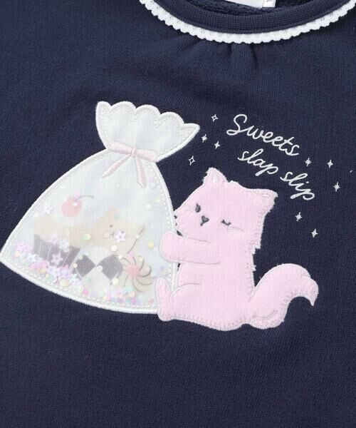 SLAP SLIP / スラップ スリップ スウェット | ネコクマイヌアニマルオーガンジーパッチモチーフトレーナー(80~130cm) | 詳細5