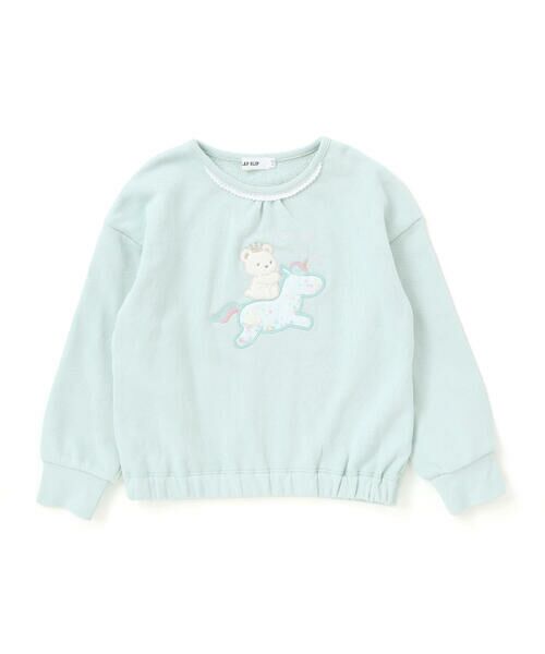 SLAP SLIP / スラップ スリップ スウェット | ネコクマイヌアニマルオーガンジーパッチモチーフトレーナー(80~130cm) | 詳細8