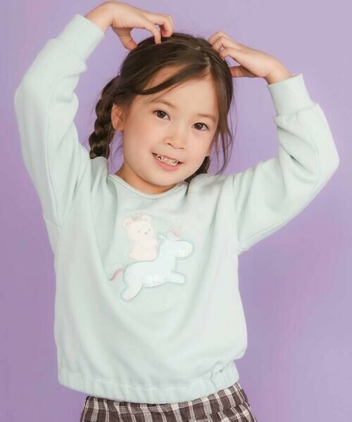 SLAP SLIP/スラップ スリップ ネコクマイヌアニマルオーガンジーパッチモチーフトレーナー(80~130cm) グリーン 110cm SLAP SLIP/スラップ スリップ ネコクマイヌアニマルオーガンジーパッチモチーフトレーナー(80~130cm) グリーン 110cm