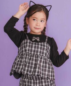 SLAP SLIP / スラップ スリップ スウェット | 【お揃い】チェック裾スカラップキャミソールドッキングトレーナー(80~130cm)