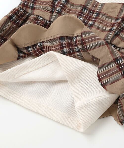 SLAP SLIP / スラップ スリップ スウェット | 【お揃い】チェック裾スカラップキャミソールドッキングトレーナー(80~130cm) | 詳細8