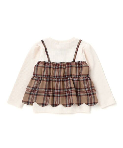 SLAP SLIP / スラップ スリップ スウェット | 【お揃い】チェック裾スカラップキャミソールドッキングトレーナー(80~130cm) | 詳細2