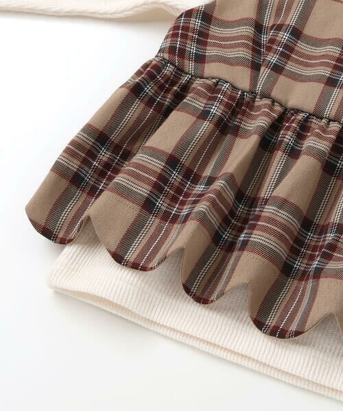 SLAP SLIP / スラップ スリップ スウェット | 【お揃い】チェック裾スカラップキャミソールドッキングトレーナー(80~130cm) | 詳細7