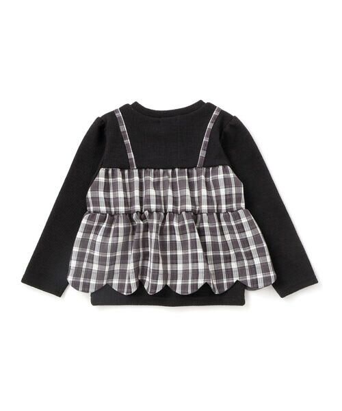SLAP SLIP / スラップ スリップ スウェット | 【お揃い】チェック裾スカラップキャミソールドッキングトレーナー(80~130cm) | 詳細14