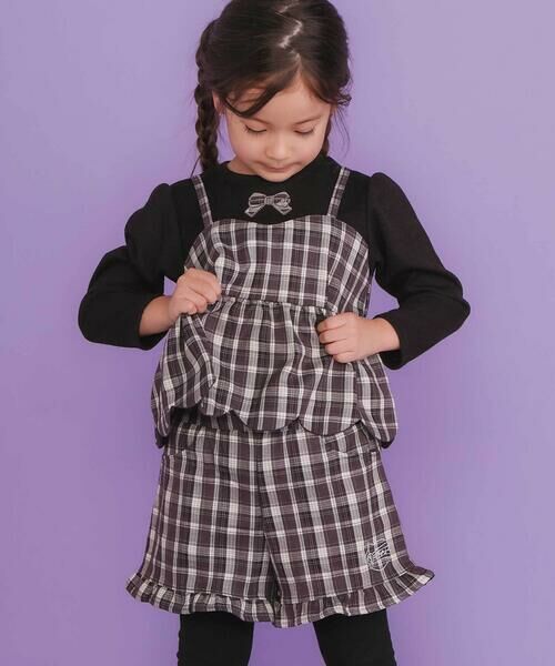 SLAP SLIP / スラップ スリップ スウェット | 【お揃い】チェック裾スカラップキャミソールドッキングトレーナー(80~130cm) | 詳細12