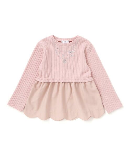 SLAP SLIP/スラップ スリップ キラキラネックレスモチーフドッキングトレーナー(80~130cm) ピンク 100cm