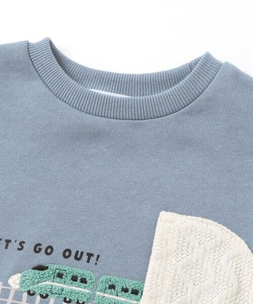 SLAP SLIP / スラップ スリップ スウェット | ガタゴト電車サガラ刺しゅう袖切り替えトレーナー(80~130cm) | 詳細6